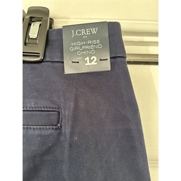 J.Crew Womens High Rise Girlfriend Chino Navy Blue Size 12 - Picture 5 of 11